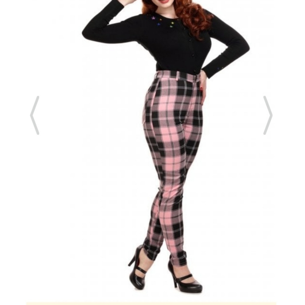 Collectif Maddie Candy Check Trousers